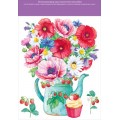 Многоразовая наклейка (чайник с букетом полевых цветов)