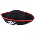 Шляпа Веселый Пират,фетр,мини, Черный/Красный