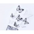Бабочки ПВХ в прозрачном боксе черно-белые