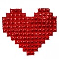 Шар 55"/140см Фотозона из шаров Сердце, Красный, металлик