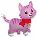 Шар фольга И14 Мини фигура Милый котенок розовый