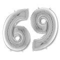 Шар фольгированный Цифра "6/9" Silver 66см