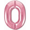 Шар фольгированный Цифра "0" Розовый фламинго Россия 102см