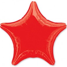 Шар фольга А19 Звезда Металлик Red