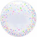 Шар Сфера 20"/51см 3D Deco Bubble Разноцветные Звездочки