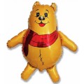 Шар фольга И14 Мини фигура Медвежонок с красным шарфом