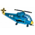 Шар фольга И14 Мини фигура Вертолет синий