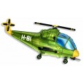 Шар фольга И14 Мини фигура Вертолет зеленый