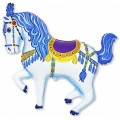 Шар фольга И14 Мини фигура Цирковая лошадка синий