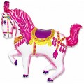 Шар фольга И14 Мини фигура Цирковая лошадка фуксия