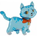 Шар фольга И14 Мини фигура Милый котенок голубой