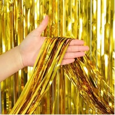 Украшение занавес дождик Золото метал(1м*2м)