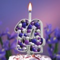 Свеча-цифра "14" пузырьки серебро