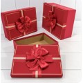 Коробка Прямоугольник с двойным бантом Красный