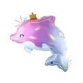 Шар фольга Г Фигура  Дельфин с короной